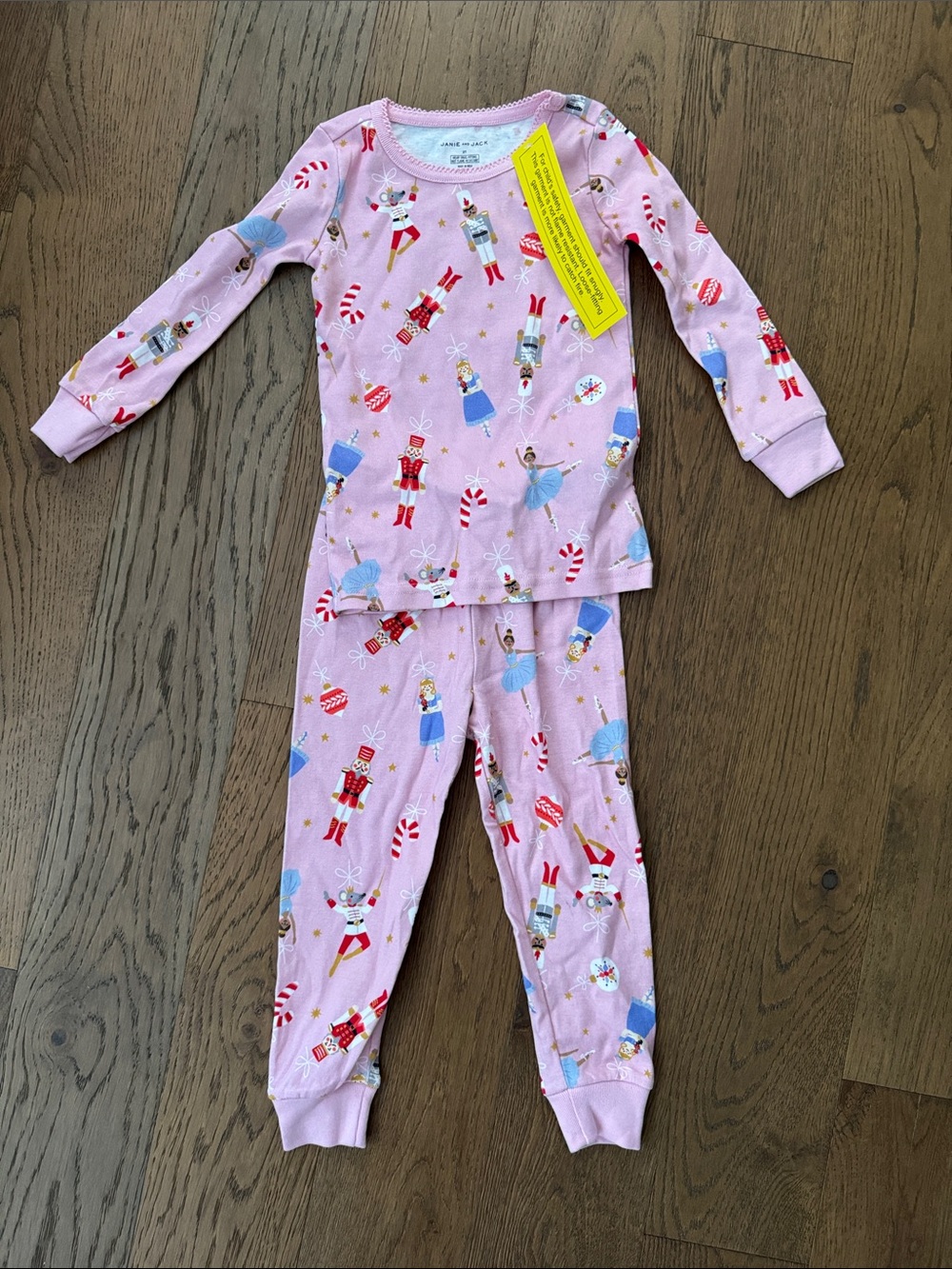 Janie and Jack 2T Kids Pink Nutcracker Print Pajama Set